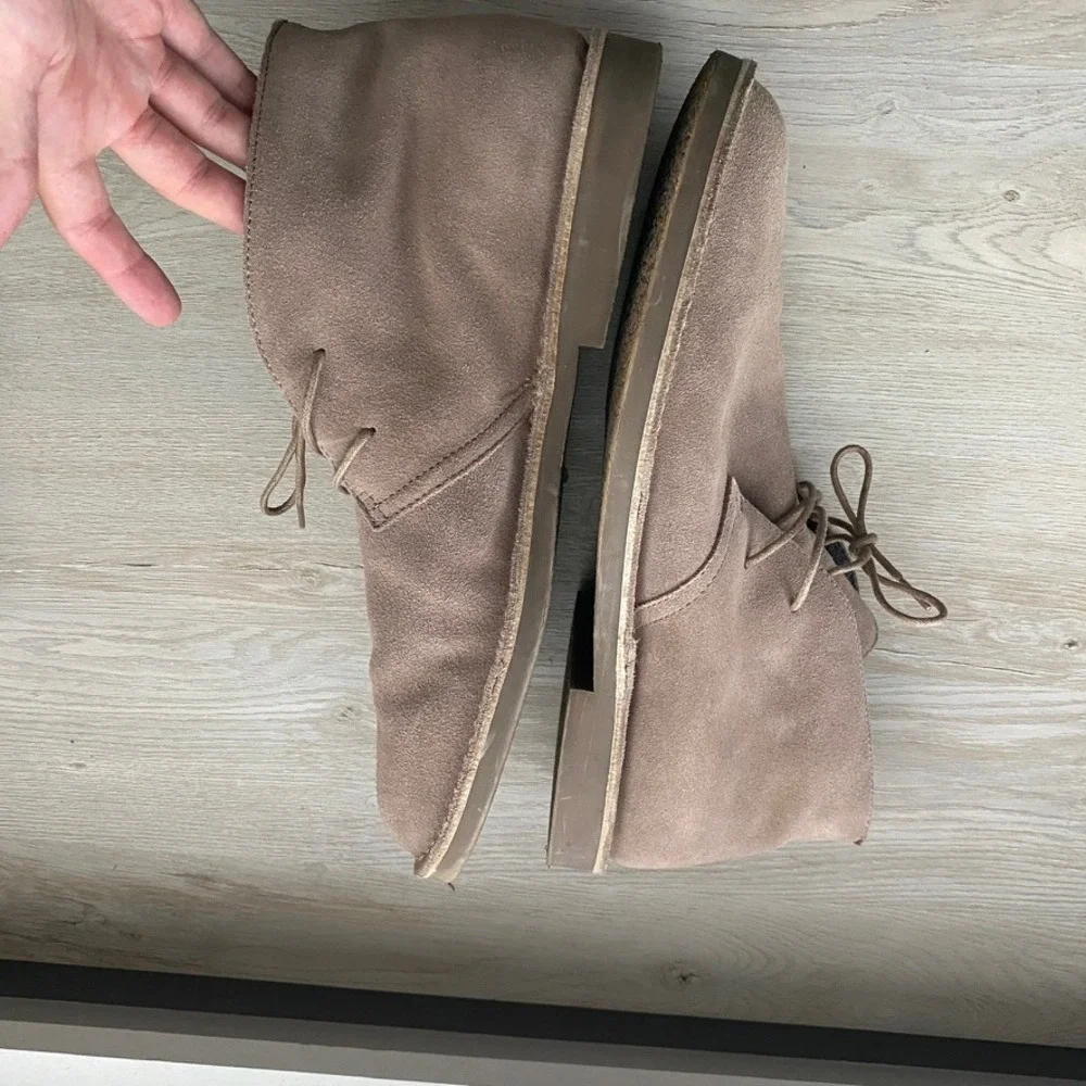 J Crew Suede Desert Chukka Boots Mens 11.5 Taupe AA089